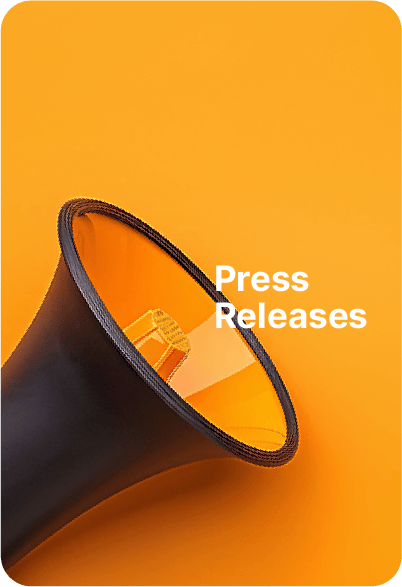 MHC Automation press release announcement with a megaphone on an orange background.